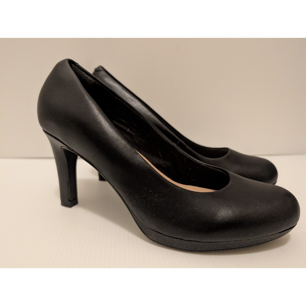 Clarks Women Shoes 8M Adriel Viola Dress‎ Pump Leather Slip On Cushion Comfort